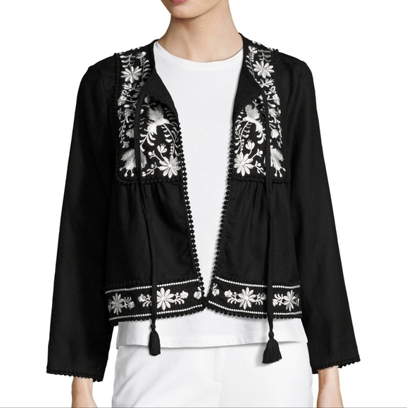 kate spade Jackets & Blazers - KATE Spade Floral Embroidered Pompom Jacket small